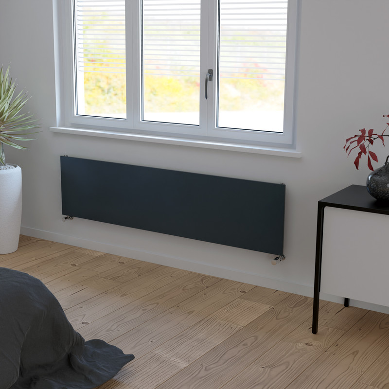 Ximax Oxford Plan Horizontal Designer Radiator 445 x 1800mm 2358Btu Anthracite