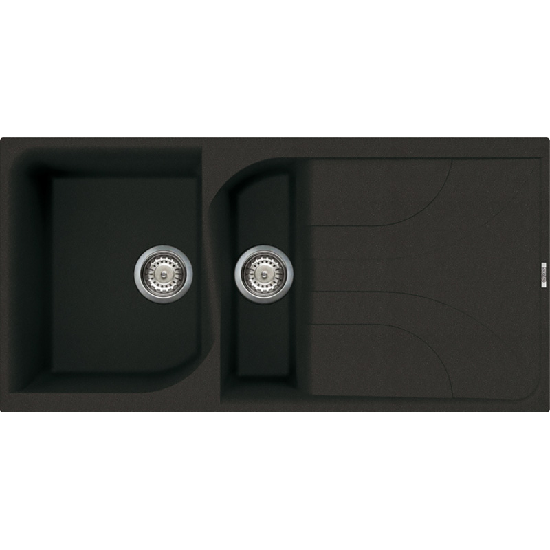 Reginox Ego Reversible Composite Kitchen Sink & Drainer 1.5 Bowl Black