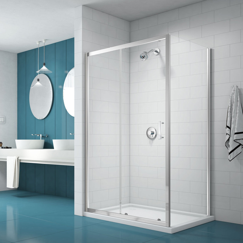 Merlyn NIX Sliding Shower Enclosure Door and Side Panel 1400 x 800mm
