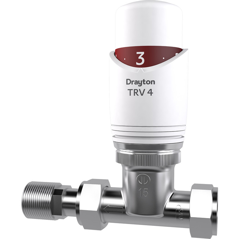 Drayton TRV4 White 15mm Straight