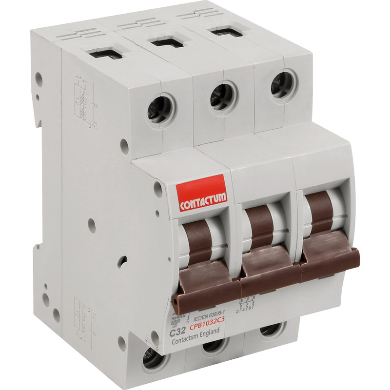 Contactum Triple Pole C Curve MCB 32A 10kA TP
