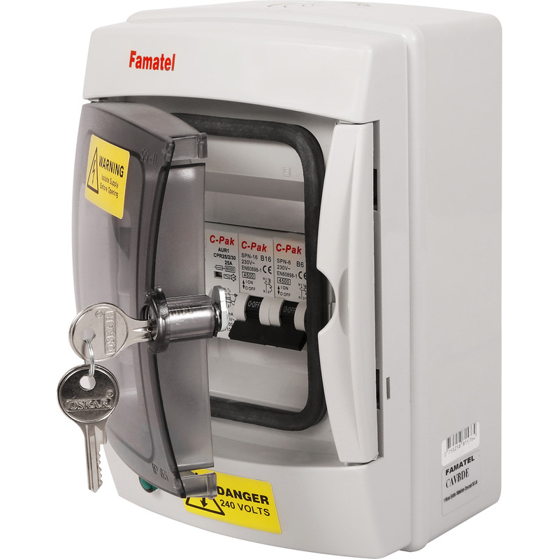 Caravan Consumer Unit IP65 2 Way 217 x 141 x 105mm