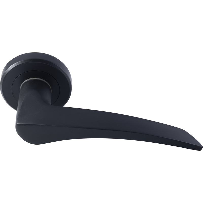 Serozzetta Olivier Lever on Rose Door Handles Matt Black