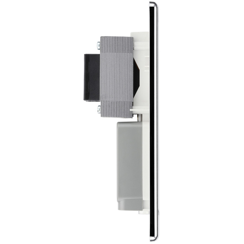 BG Polished Chrome Dual Voltage Shaver Socket