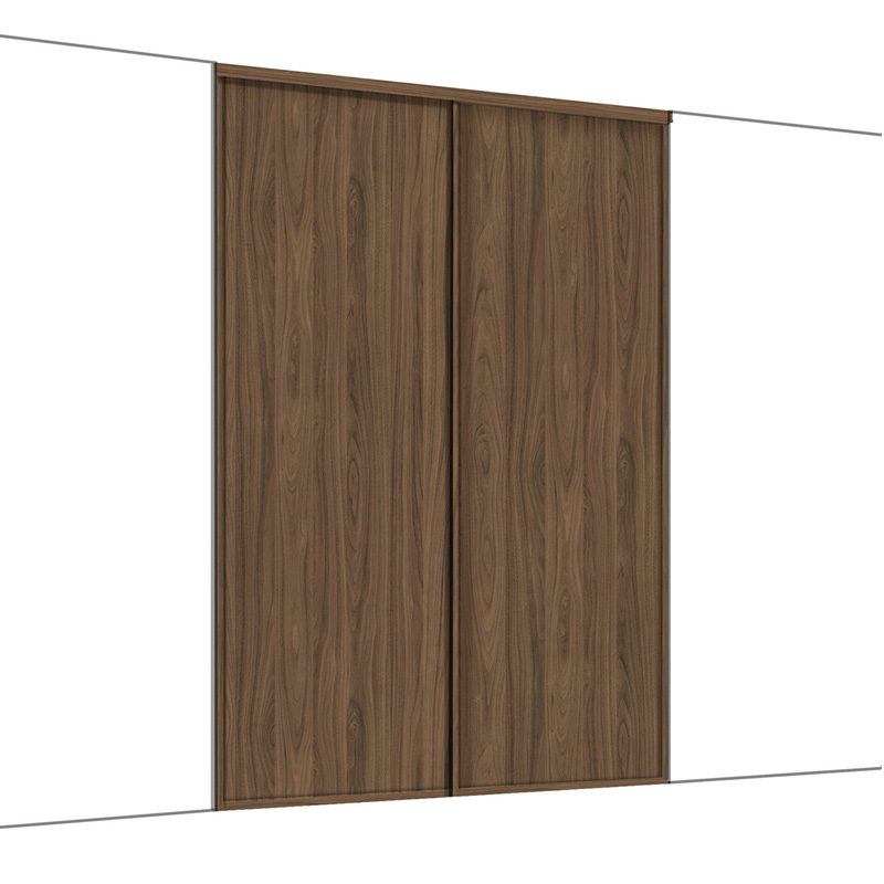 Spacepro Classic 2 Door Sliding Wardrobe Kit Walnut 1489 x 2260mm
