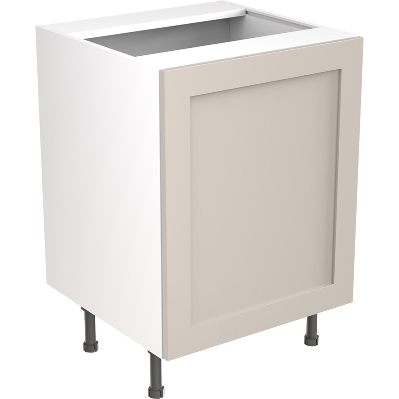 Kitchen Kit Flatpack Shaker Kitchen Cabinet Base Sink Unit Ultra Matt Light Grey 600mm