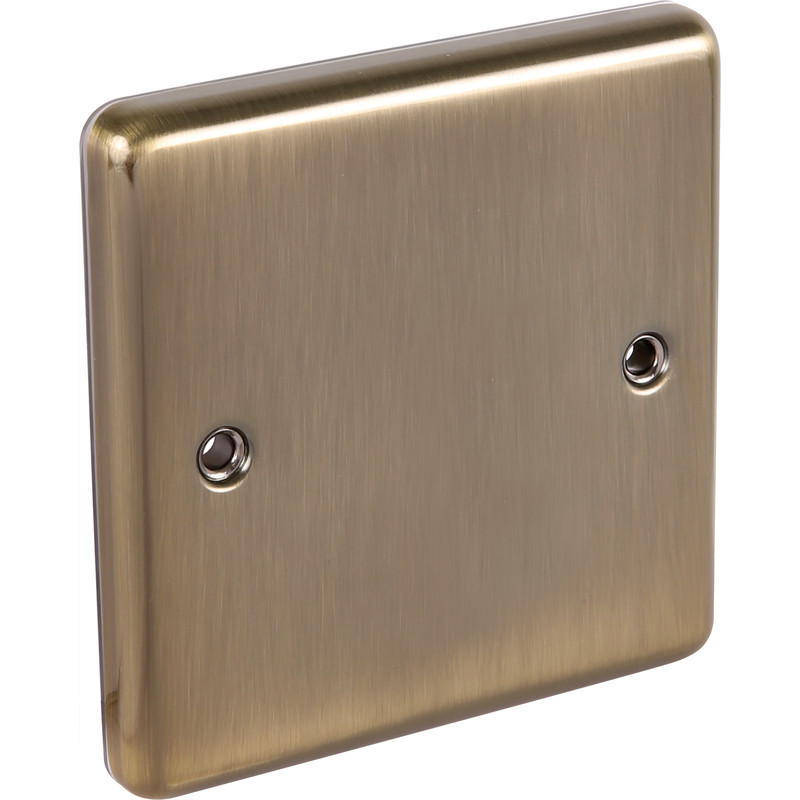 Antique Brass Blank Plate 1 Gang