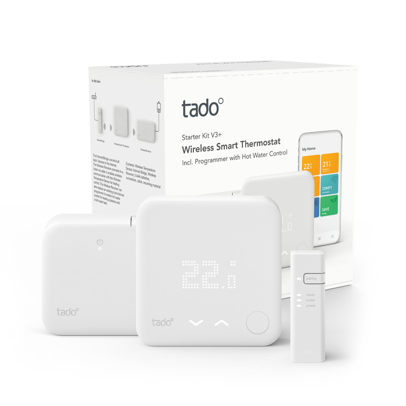 tado° Wireless Smart Thermostat Starter Kit V3+ with Hot Water Control Smart Control