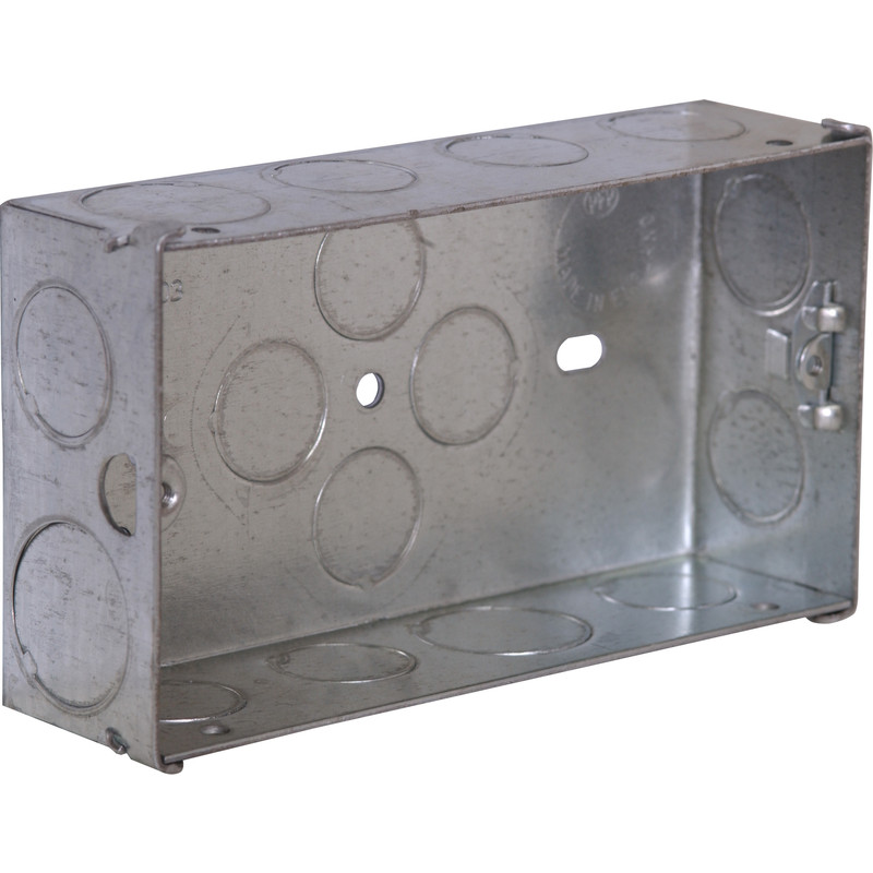 Metal Back Box 2 Gang 35mm Trade Pack