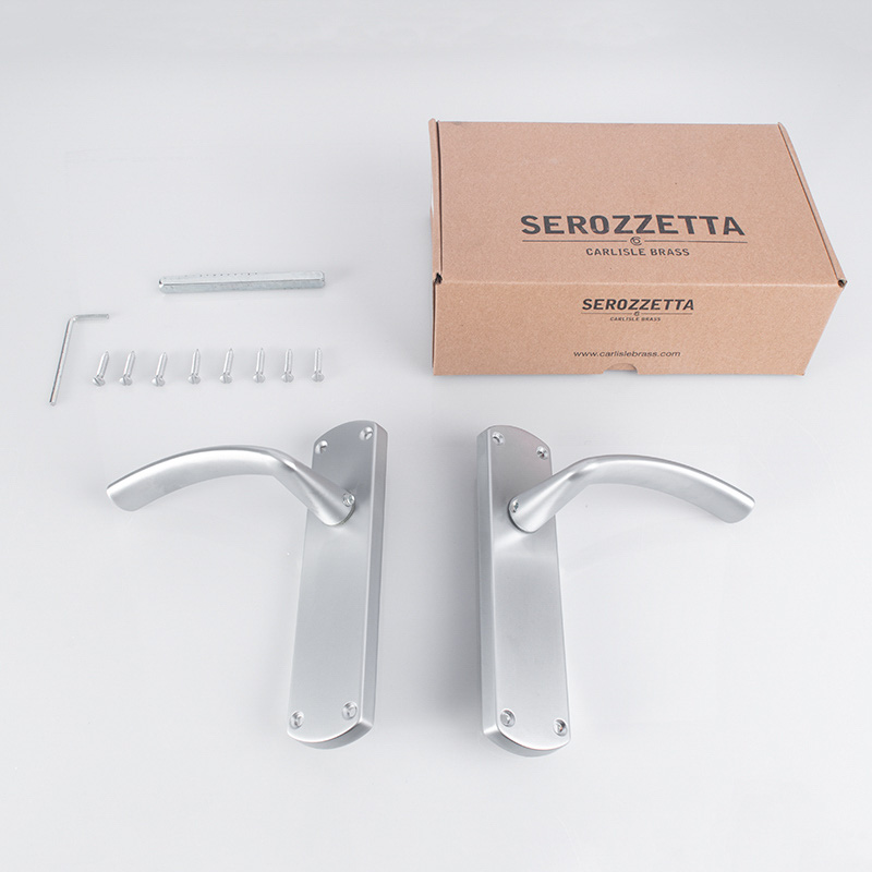 Serozzetta Tres Door Handles Latch Satin Chrome