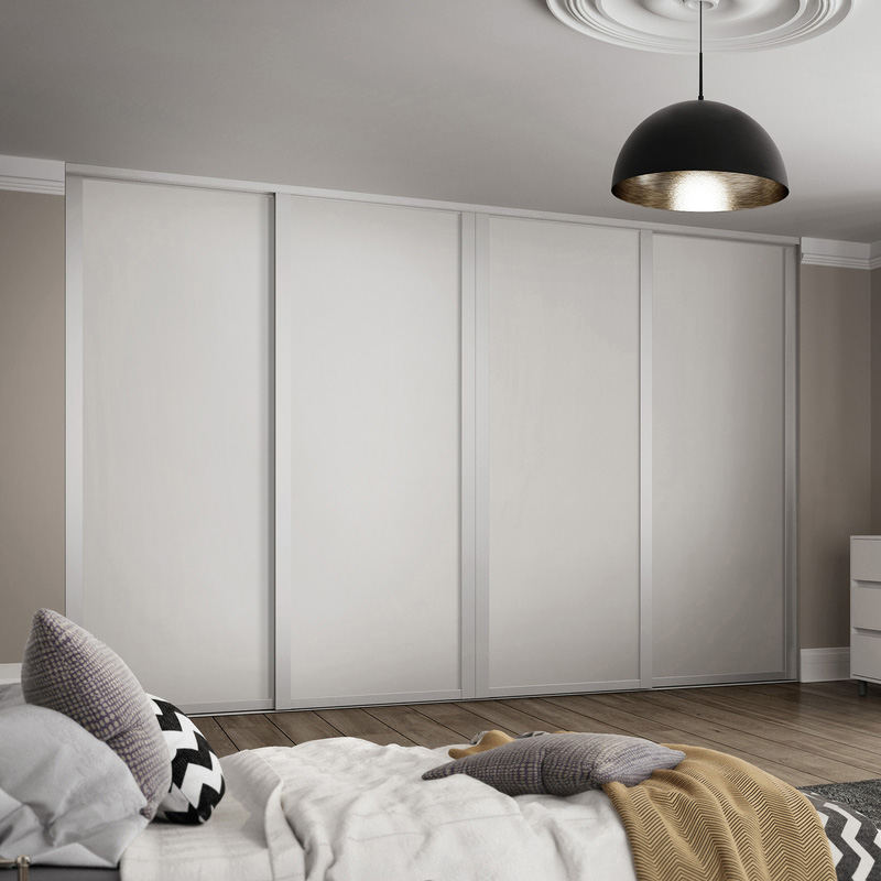 Spacepro Shaker 4 Door Sliding Wardrobe Kit White 2290 x 2260mm