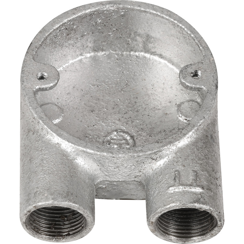 Deta Metal Conduit U Box 2 Way 20mm Galvanised