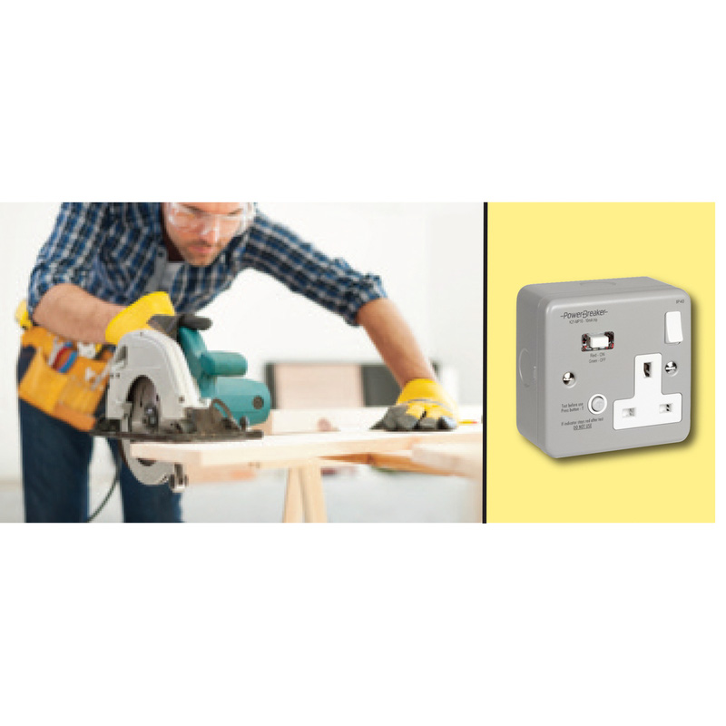 RCD Switched Socket Metalclad 1 Gang 13A 30mA