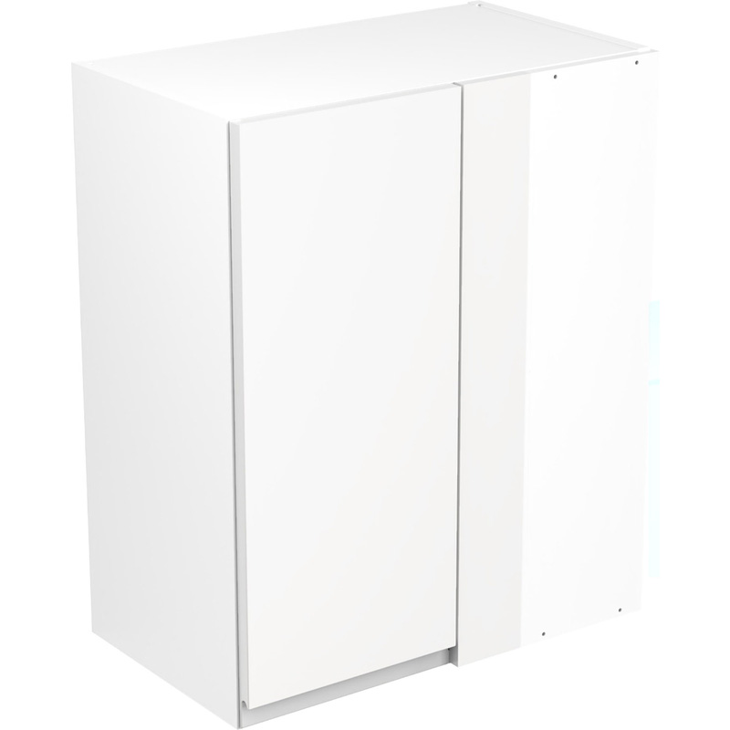 Kitchen Kit Ready Made J-Pull Kitchen Cabinet Wall Blind Corner Unit Super Gloss White 600mm