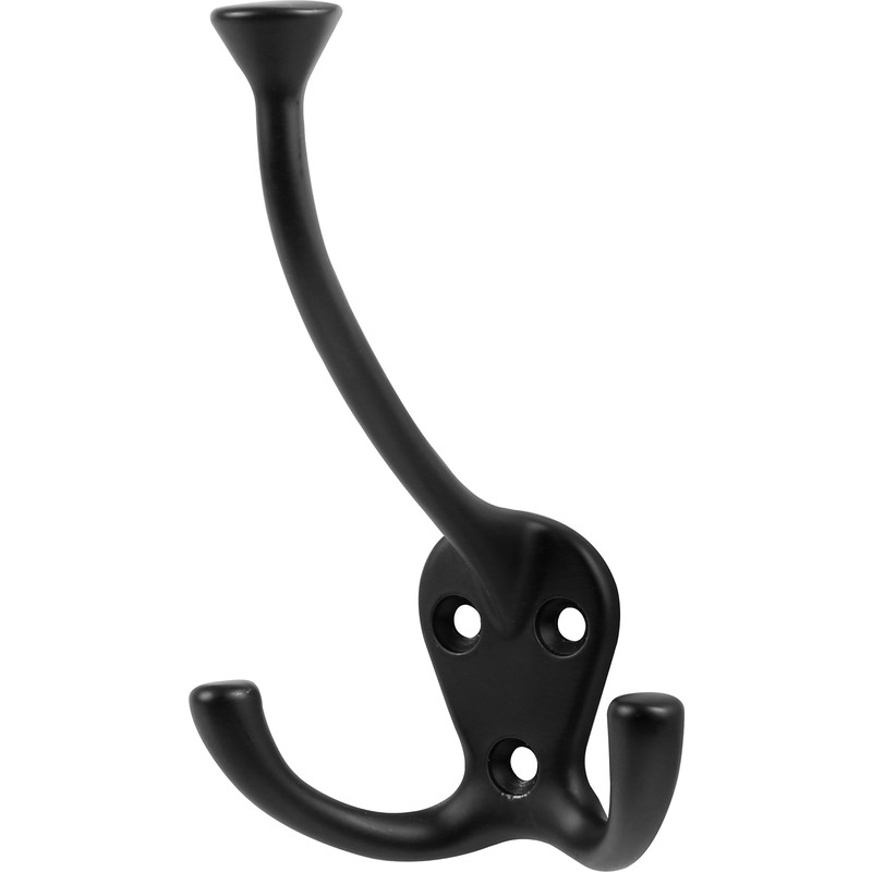 Triple Robe Hook Matt Black
