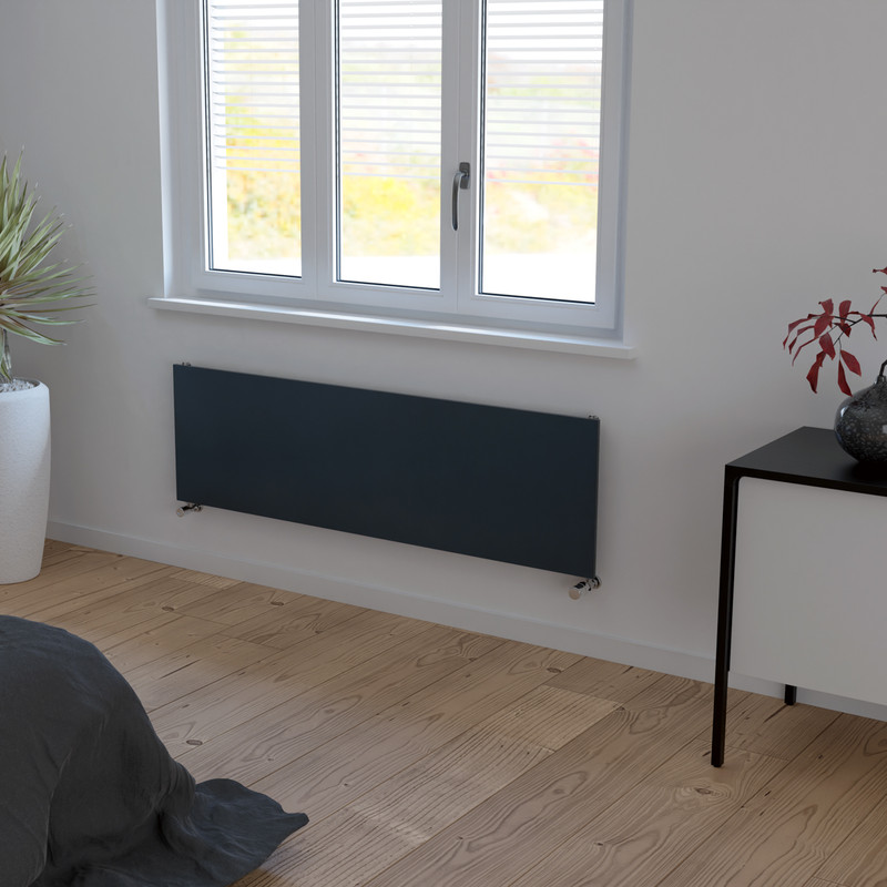 Ximax Oxford Plan Horizontal Designer Radiator 445 x 1500mm 1990Btu Anthracite