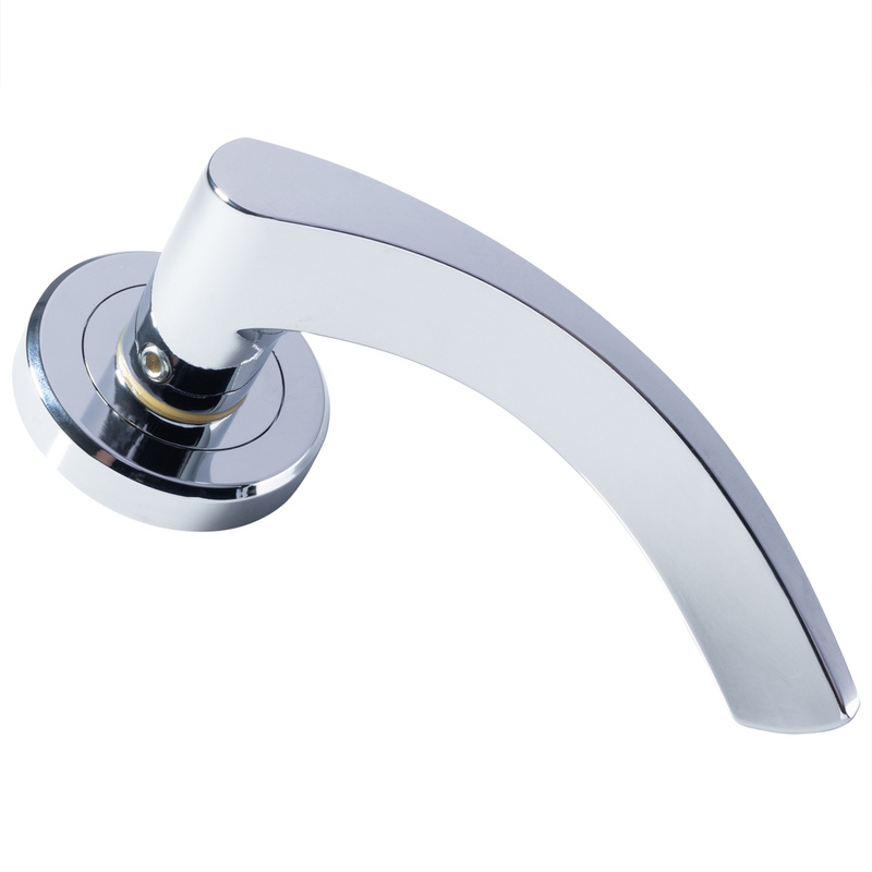Serozzetta Olivier Lever on Rose Door Handles Polished Chrome