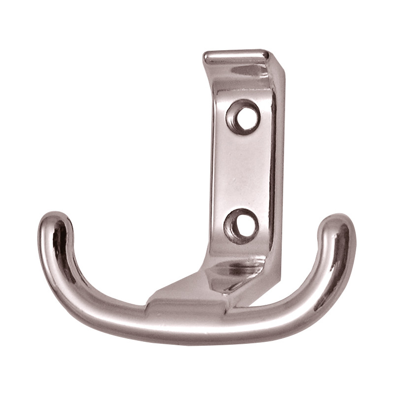 Modern Double Hook Polished Chrome