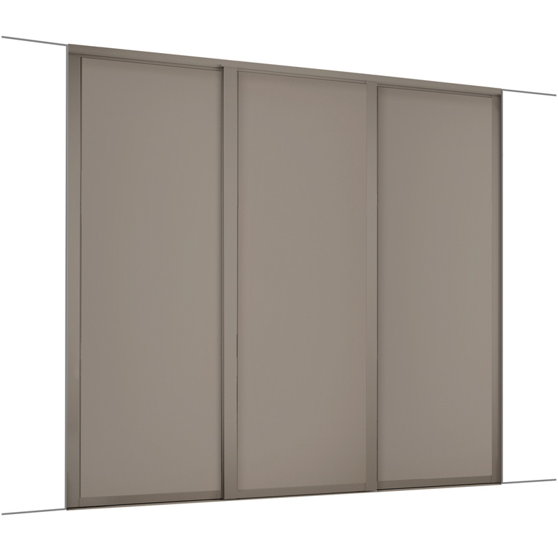 Spacepro Shaker 3 Door Sliding Wardrobe Kit Stone Grey 2136 x 2260mm