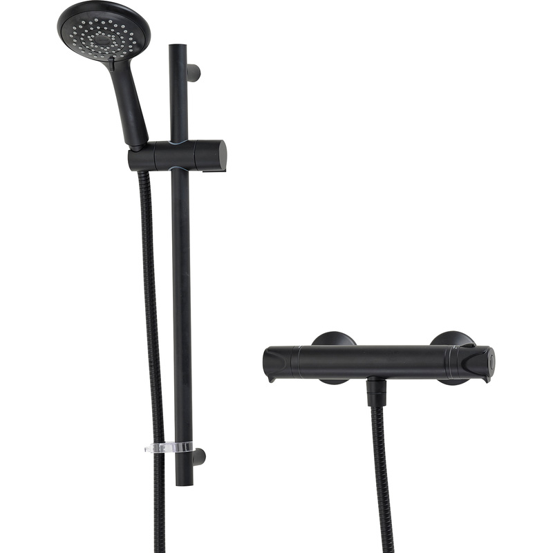 Triton Tian Thermostatic Bar Mixer Shower Black