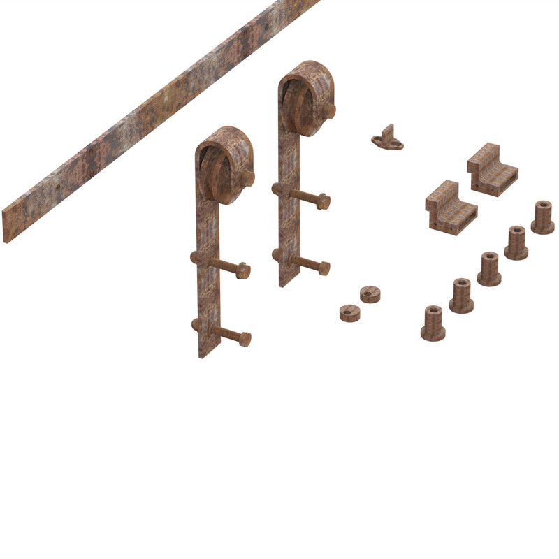 Coburn Flat Track 100 Straight Hanger System One Door 1500mm - Rust Finish