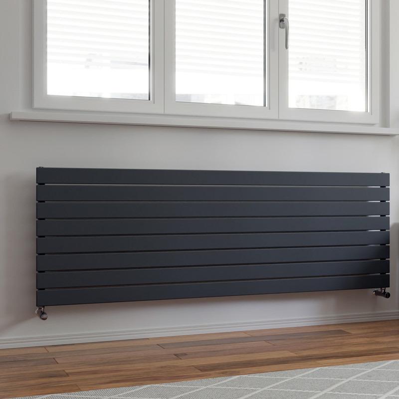 Ximax Oxford Single Horizontal Designer Radiator 595 x 1800mm 3894Btu Anthracite