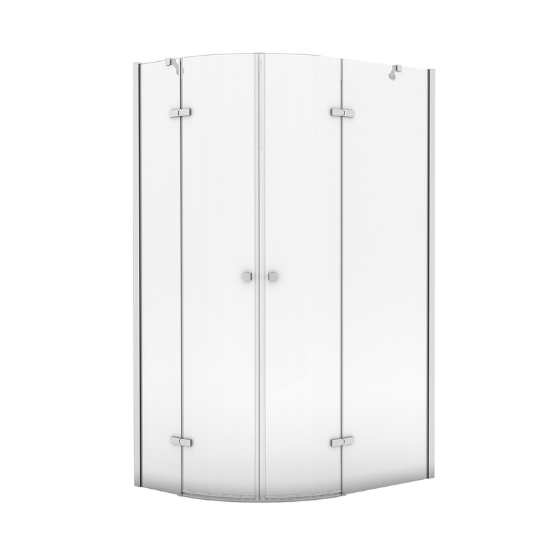 Aqualux Frameless 8mm Offset Quadrant Shower Enclosure 1200x800mm
