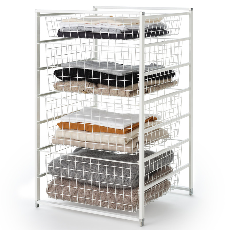Elfa 4-Drawer System White Wire
