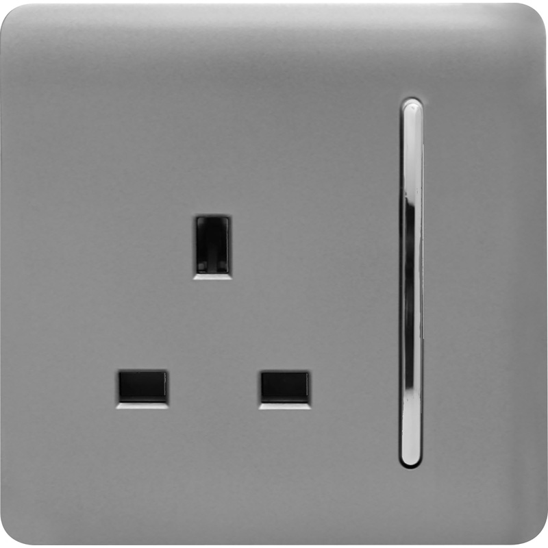 Trendiswitch Light Grey 1 Gang 13 Amp Switched Socket 1 Gang
