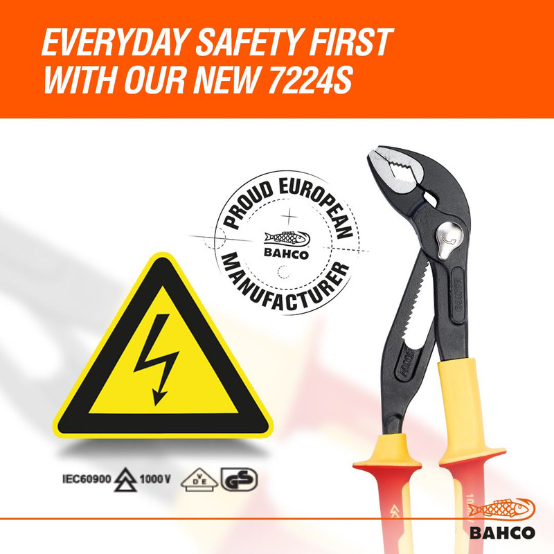 Bahco VDE Slip Joint Pliers 250mm (10")