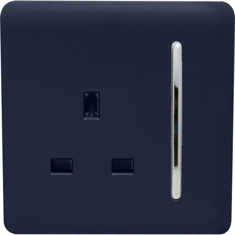 Trendiswitch Navy 1 Gang 13 Amp Switched Socket 1 Gang