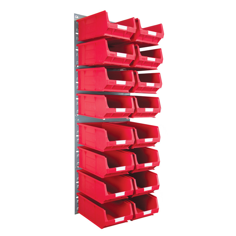 Barton Steel Louvre Panel with Red Bins 641 x 457mm with TC4 Red Bins
