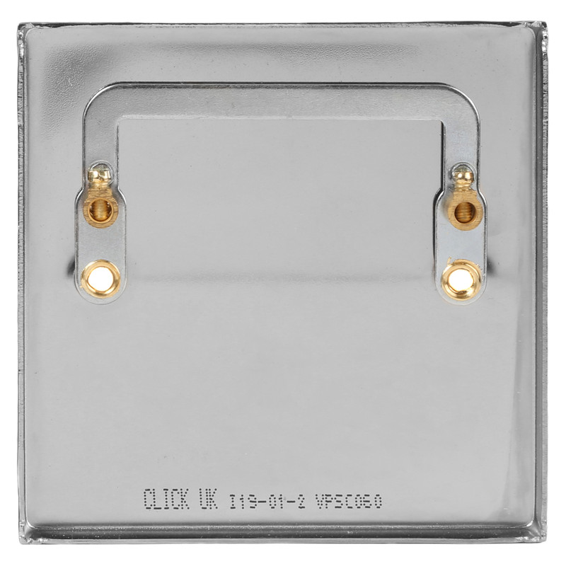 Click Deco Satin Chrome Blank Plate 1 Gang