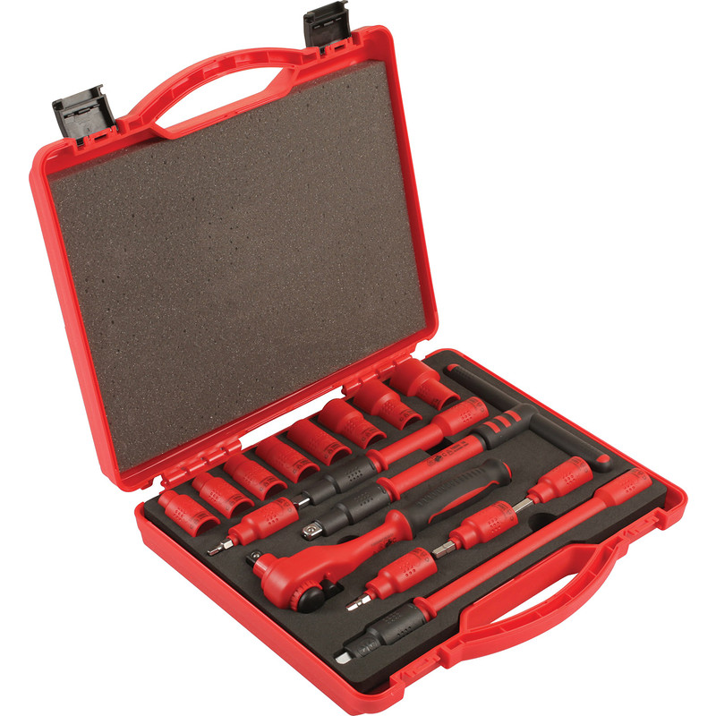 Laser Insulated Socket Set 3/8"D 16 Piece