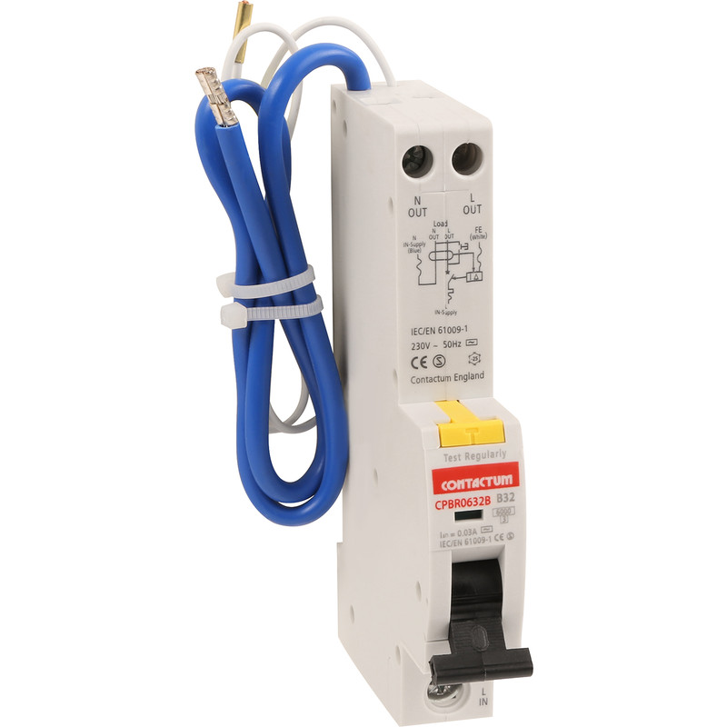 Contactum 6kA RCBO 32A 30mA Type A B Curve