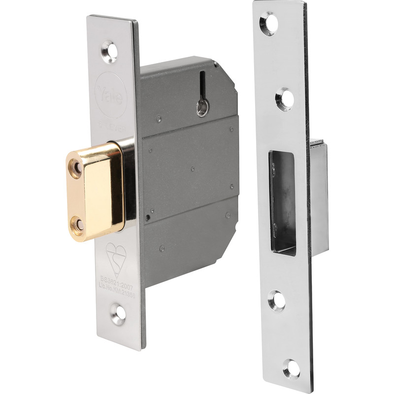 Yale BS 5 Lever Mortice Deadlock 76mm Polished Chrome