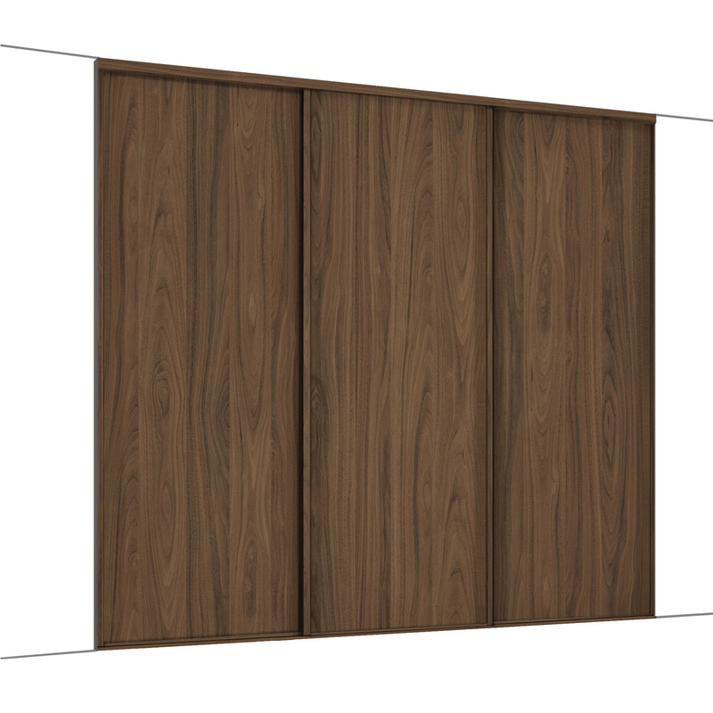 Spacepro Classic 3 Door Sliding Wardrobe Kit Walnut 2672 x 2260mm