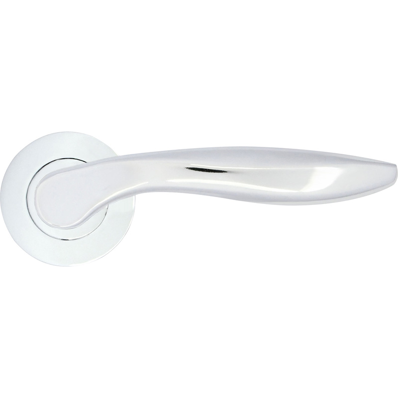 Stanza Cadiz Lever on Rose Door Handles Polished Chrome
