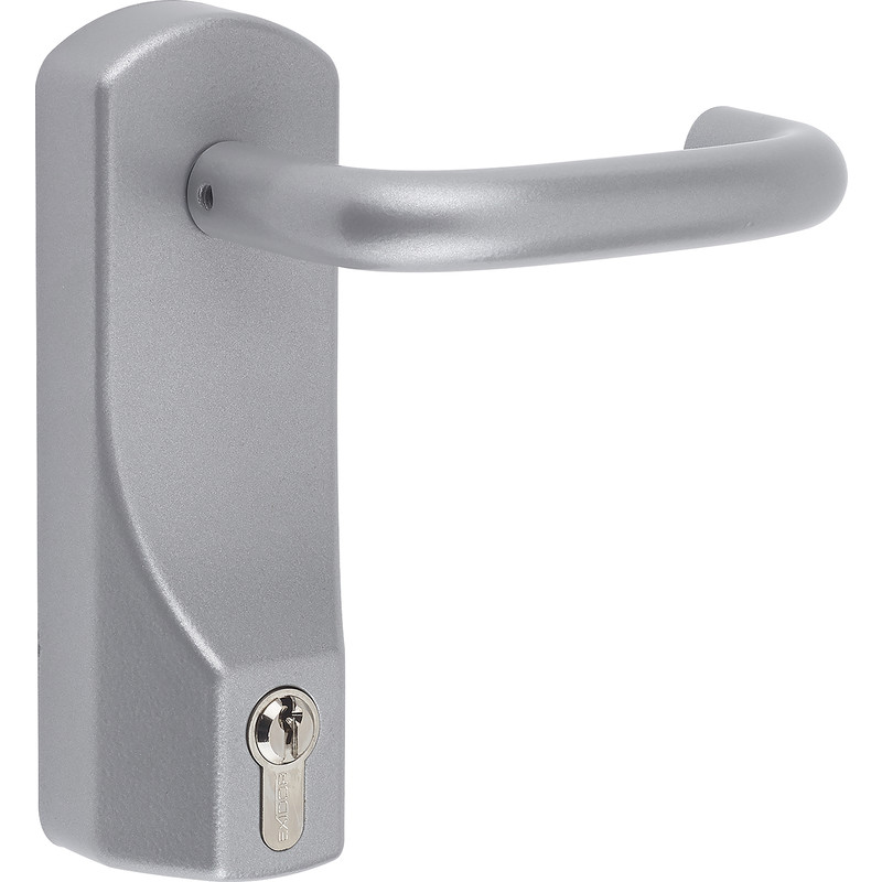 Union J-CE8550ADLC-SIL Lever Operated Outside Access Device With Cylinder