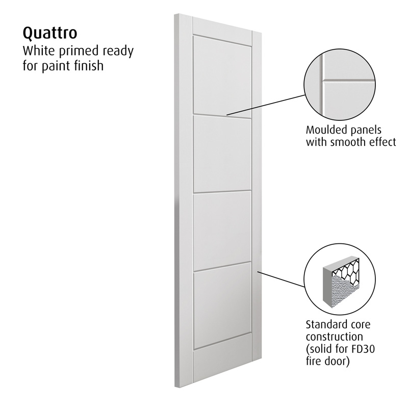 Quattro White Internal Door FD30 44 x 1981 x 610mm