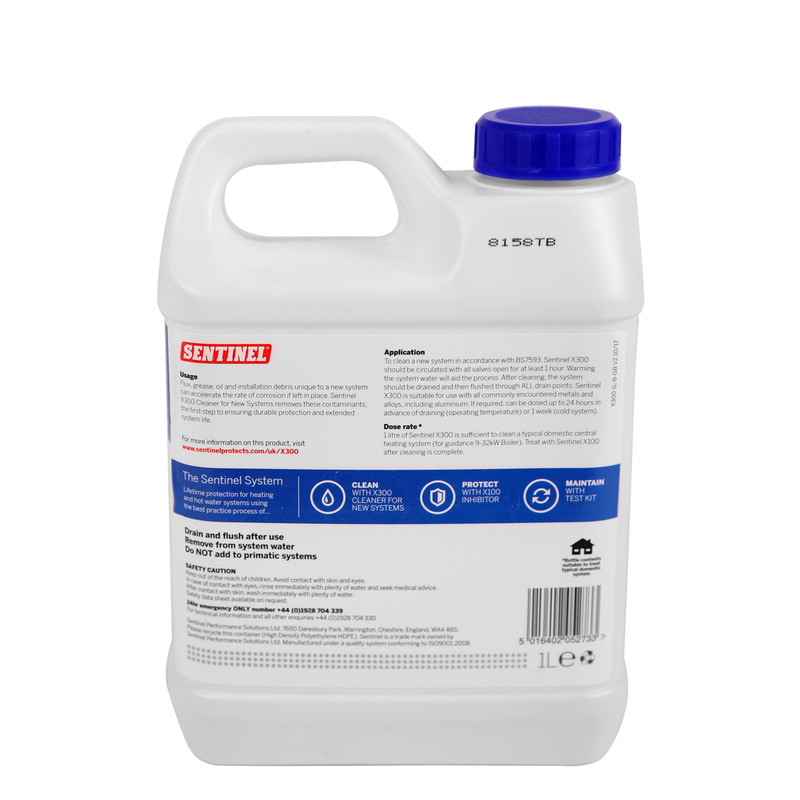 Sentinel X300 Cleaner for New Systems 1L