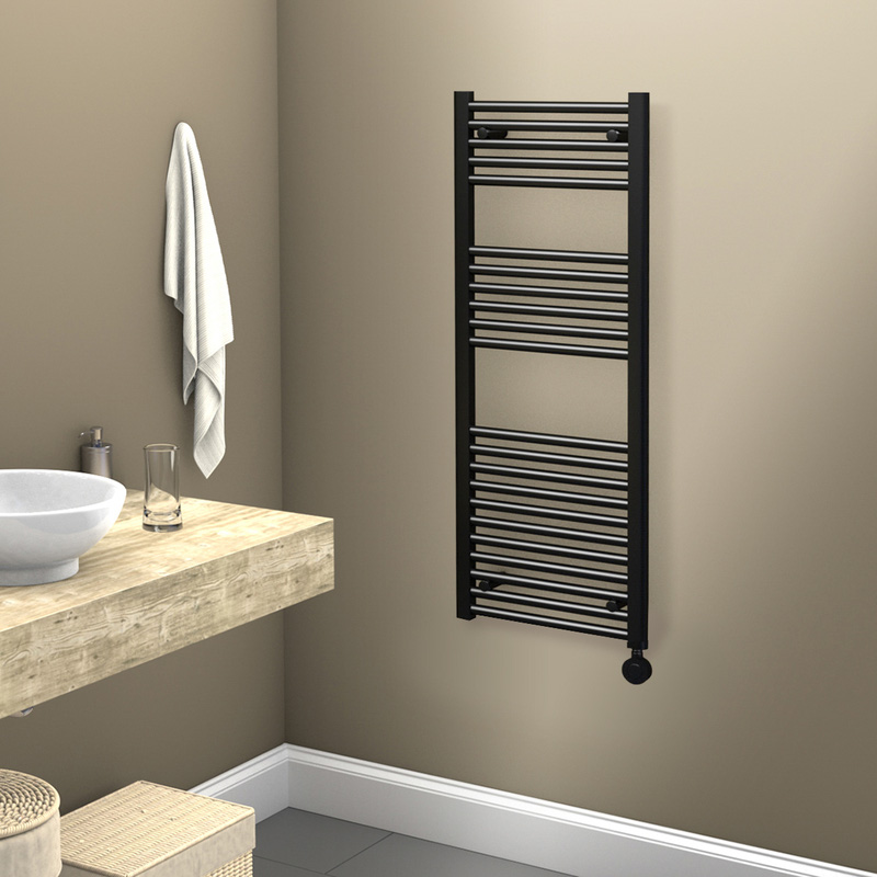 Towelrads Richmond Thermostatic Towel Radiator Black 1186 x 450mm 1365Btu