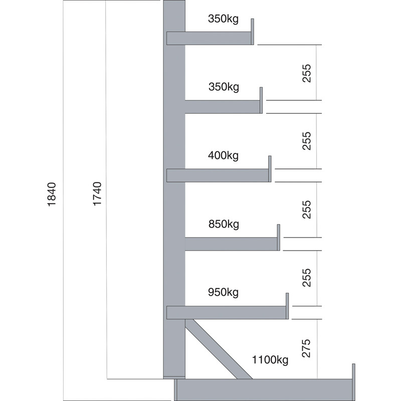Barton 6 Tier Single Heavy Duty Horizontal Bar Rack