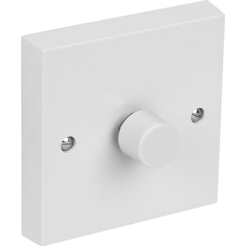 Axiom White Push Dimmer Switch 1 Gang 2 Way 1000W