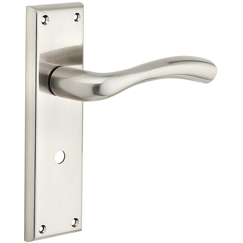 Minerva Door Handles Bathroom Brushed