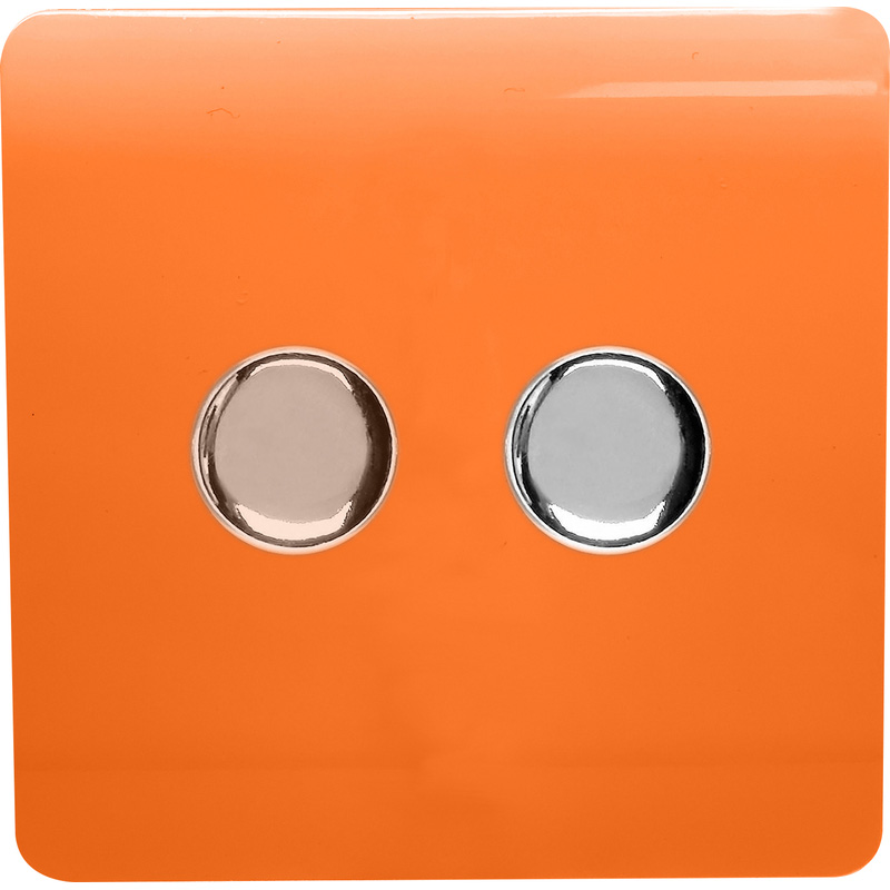 Trendiswitch Orange 2 Gang LED Dimmer Switch 2 Gang