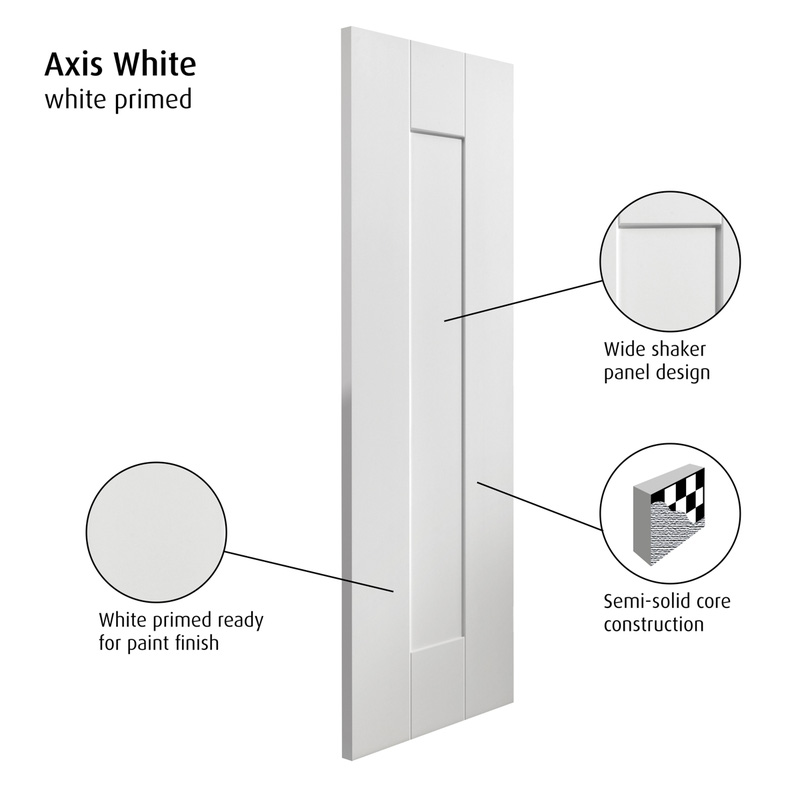 Axis White Primed Internal Door 35 x 1981 x 838mm