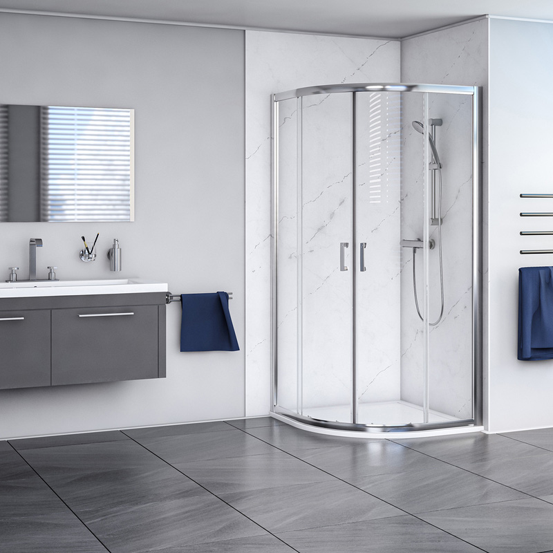 Aqualux Framed 6mm 2 Door Quadrant Shower Enclosure 900x900mm