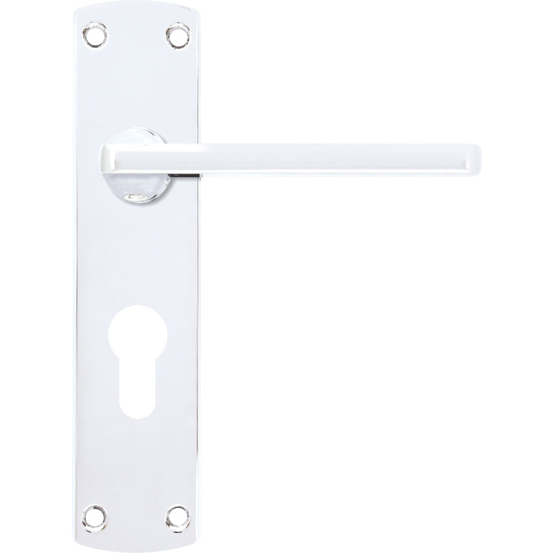 Stanza Leon Door Handles Polished Euro Lock