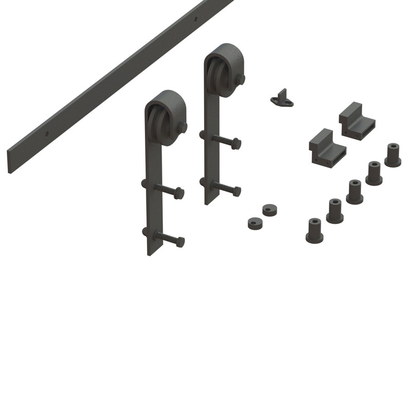 Coburn Flat Track 100 Straight Hanger System One Door 1000mm - Black Finish